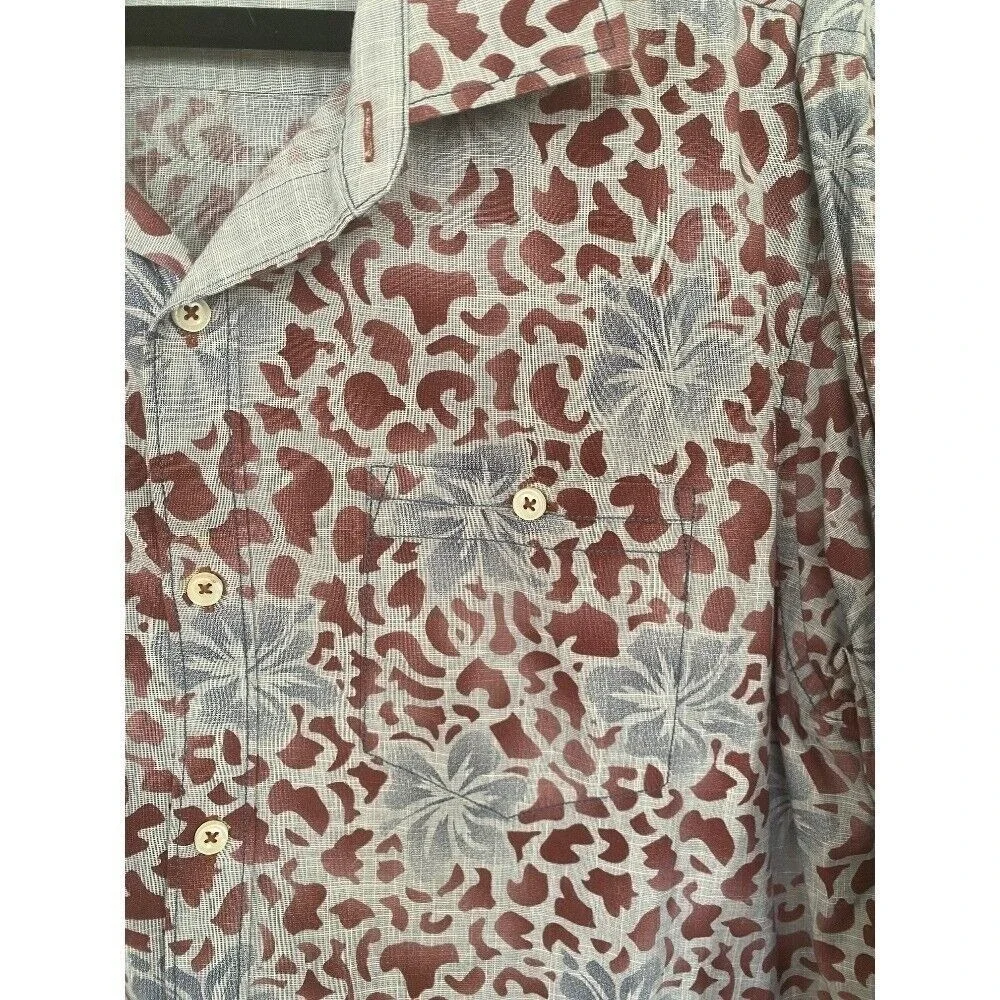 Tommy Bahama‎ Shirt Blue Island Modern Fit Men's XL Long Sleeve